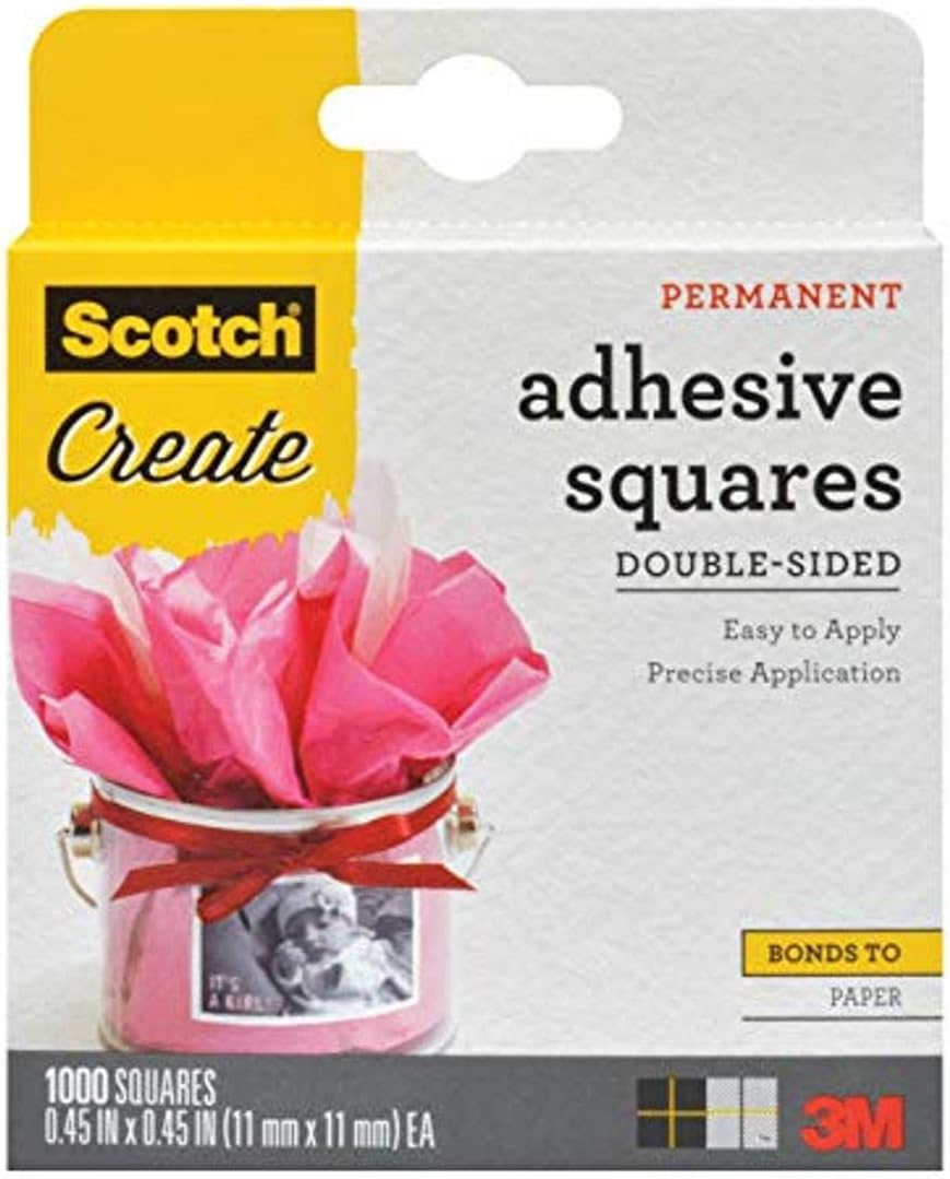 230816082520035_1 Scotch 009-1000-CFT Photo Splits Double-Sided Adhesive Mounting Squares, 0.45 by 0.45-Inch, 1000 Count - Image 1